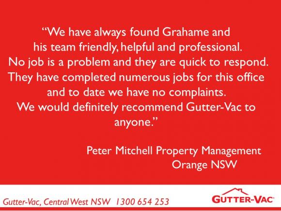 Another Great Review From A Property Manager For Gutter Cleaning In Orange NSW
