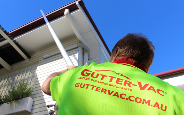 Cleaning gutters from the ground up!