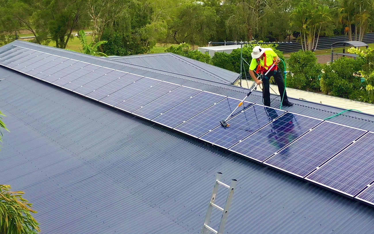 Solar panel cleaning