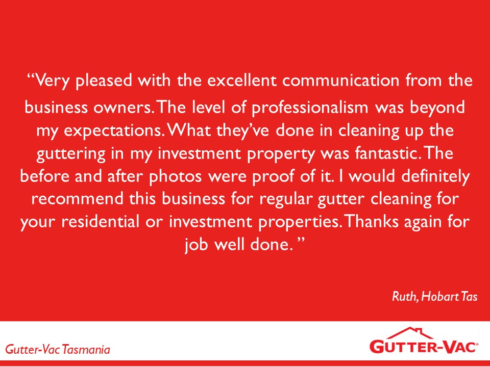 Great Review from our Gutter Cleaning Customer in Hobart
